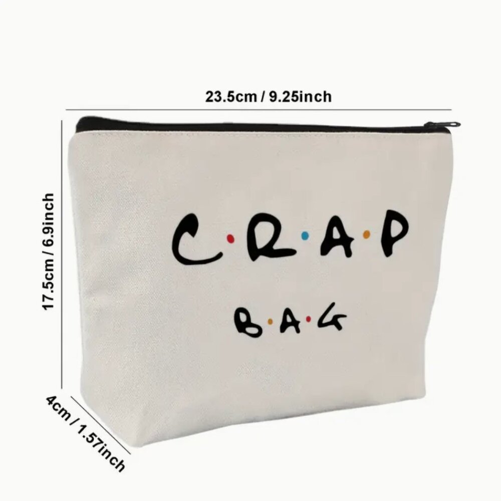 "CRAP BAG" Canvas Cosmetic Bag - Picture 4 of 7